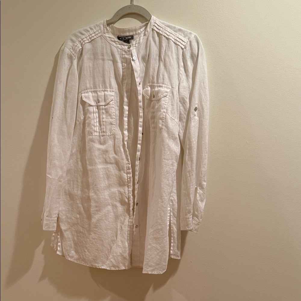 Go Silk 100% Linen Tunic Size Large